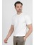 Erkek Bisiklet Yaka Kısa Kol Basic Triko T-Shirt Beyaz - 2501 5