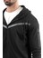 Erkek Fermuarlı Kapüşonlu Slim Fit Sweatshirt Siyah - 24K 078 2
