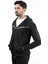 Erkek Fermuarlı Kapüşonlu Slim Fit Sweatshirt Siyah - 24K 078 5
