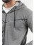 Erkek Fermuarlı Kapüşonlu Slim Fit Sweatshirt Füme - 24K 078 2