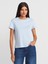 31757 Bisiklet Yaka Dikiş Detaylı T-Shirt-Açık Mavi 1