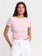 31816 Çift Katlı Büzgülü T-Shirt-Toz Pembe 3