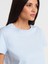 31757 Bisiklet Yaka Dikiş Detaylı T-Shirt-Açık Mavi 3