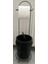 Lüks Sıyah Banyo Mutfak Çöp Kovası Metal Standlı Tuvalet Wc Kağıtlık Seti 2