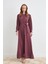 Kolları Piliseli Abaya - Gül Kurusu 1