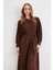 Kolları Piliseli Abaya - Kahve 3