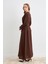 Kolları Piliseli Abaya - Kahve 4