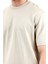 Erkek Bisiklet Yaka Pamuklu T-Shirt Taş - 2610 2