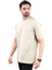 Erkek Bisiklet Yaka Pamuklu T-Shirt Taş - 2610 3