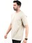 Erkek Bisiklet Yaka Pamuklu T-Shirt Taş - 2610 5