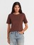 31763 Bisiklet Yaka T-Shirt-Açık Kahve 1