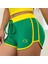 Yeşil Vintage Brasil Sarı Şeritli Biyeli Kısa Şort 1