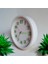 Fosforlu 3D Kabartma Rakam Mini Küçük Saat Duvar Saati Çap 22 cm Beyaz B3 5