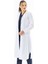 Spor Yaka Maxi Boy Kadın Doktor Önlüğü Alpaka Kumaş Beyaz (BKO008) 3