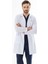 Spor Yaka Uzun Boy Erkek Doktor Önlüğü Alpaka Kumaş Beyaz (BEO102) 5
