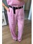 Pembe Vatkalı Kolsuz Keten Bluz Pantolon Takım 4