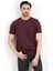 Erkek Bisiklet Yaka Basic %100 Pamuklu T-Shirt Bordo - 25Y 2735 1
