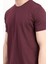 Erkek Bisiklet Yaka Basic %100 Pamuklu T-Shirt Bordo - 25Y 2735 2