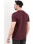 Erkek Bisiklet Yaka Basic %100 Pamuklu T-Shirt Bordo - 25Y 2735 4