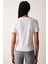 Jakarlı Beyaz Geniş Kalıp Günlük Kullanıma Uygun Nefes Alabilen Kumas Yapısı Bisiklet Yaka Boyfriend Örme Oversize T-Shirt 5