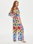 Resort Çiçek Desen Paçası Yırtmaçlı Wide Leg Fit Viskon Pantolon S25PNT045 3