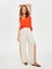 Resort Önü Yırtmaç Detaylı Viskon Keten Wide Leg Fit Pantolon S25PNT047 2