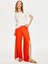 Resort Önü Yırtmaç Detaylı Viskon Keten Wide Leg Fit Pantolon S25PNT047 2