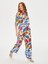 Resort Çiçek Desen Paçası Yırtmaçlı Wide Leg Fit Viskon Pantolon S25PNT045 1