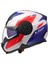 Scope 2 Durıa Beyaz-Mavi-Kırmızı Çene Açılır Kask 5