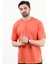 Erkek Bisiklet Yaka Basic Pamuklu T-Shirt Turuncu - 2271 3