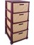 SRL-4002 Rattan Hasır Desen Plastik Komidin Mutfak Sebzelik 4 Katlı 1