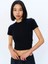 DİKİŞLİ CROP BASİC TSHİRT 1
