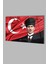 Atatürk Portre ve Türk Bayrağı Yatay Cam Tablo, Modern Duvar Dekoru , Kurum Ofis Iş Hediyelik Tablo 1