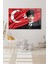 Atatürk Portre ve Türk Bayrağı Yatay Cam Tablo, Modern Duvar Dekoru , Kurum Ofis Iş Hediyelik Tablo 2