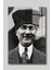 Atatürk Şapkalı Portre Cam Tablo - Ofis Dekorasyon - 4 mm Kırılmaz Temperli Duvar Tablosu - Ev Dekor 3