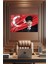 Atatürk Portre ve Türk Bayrağı Yatay Cam Tablo, Modern Duvar Dekoru , Kurum Ofis Iş Hediyelik Tablo 4