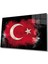 Türk Bayrağı Siyah Fon Cam Tablo 1