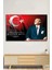 Atatürk ve Türk Bayrağı Yatay Cam Tablo, Vatanını En Çok Seven Görevini En Iyi Yapandır 2