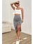 Kadın Beyaz Tek Omuzlu Çapraz Askılı Crop Top Büstiyer 4