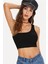 Kadın Siyah Tek Omuz Crop Büstiyer 1