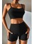 Kadın Siyah Şortlu Kaşkorse Gecelik Takım 3