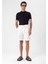 Jakarlı Beyaz Geniş Kalıp Günlük Kullanıma Uygun Nefes Alabilen Kumas Yapısı Bisiklet Yaka Boyfriend Örme Oversize T-Shirt 4