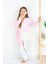 Kız Çocuk Pamuklu Düğmeli Pijama Takımı 5