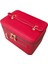 Taşıma Kulplu Deri Aynalı Makyaj,bakım ve Seyahat Çantası,kutusu Kırmızı (14 x 21 x 14 cm ) 4