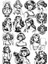Siyah Beyaz Kız Sticker Set 1