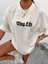Grip&hug Unisex Bisiklet Yaka Baskılı Oversize T-Shirt - Beyaz 2