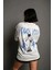 Grip&hug Unisex Bisiklet Yaka Baskılı Oversize T-Shirt - Beyaz 5
