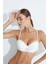 3041 Yağmur Desen Kol Dantelli Push-Up Destekli Sütyen - Bordo - 85 4