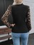 Grip&hug Kadın Uzun Kollu Yarı Balıkçı Yaka Leopar Detaylı Kaşkorse Bluz 4