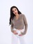 Grip&hug 42531 Triko Simli Yakalı Crop-Kahve 2